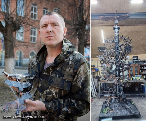Кузнец из Ивановской области выковал 15 журавлей для памятника погибшим на СВО